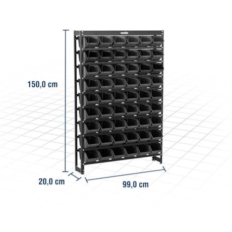 Estante Metálica 54/5 Preto 6127054571 VONDER-6beb33af-74fb-48de-9d1e-f6652c9d9b8b