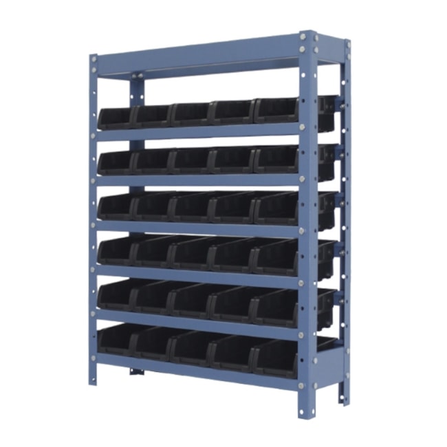 Estante Porta Componentes com 30 Caixas Preto NE30/3P NOCRAM-d48d3a0c-b819-4878-9c68-c7f276150dc2