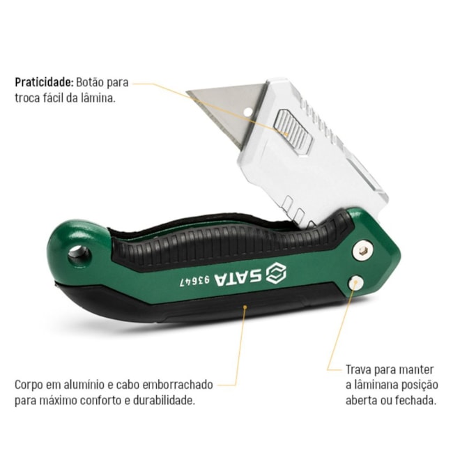 Estilete 18mm Trapezoidal Dobrável ST93647 SATA-ba500eb8-c5b9-490b-b81a-eb2683a03d0d