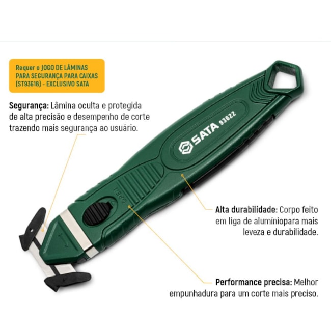 Estilete Bico de Pato Alumínio Lâmina Oculta ST93622 SATA-1e7824b0-d0a0-472e-ba21-e7b31943fe4a