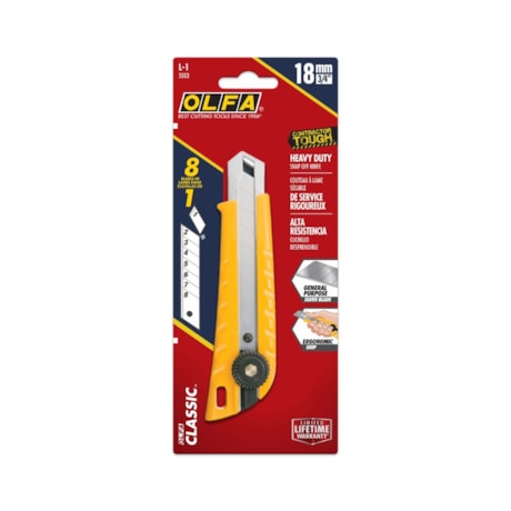 Estilete de Segurança 18mm Retrátil Plástico Emborrachado L-1 OLFA-4841da0b-9d0d-4b84-8e8f-70859284f715