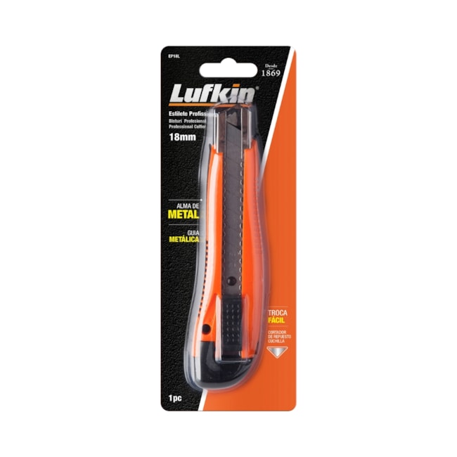 Estilete Profissional 18mm Guia Metálica EP18L LUFKIN-60706d8a-9827-408e-b32f-22e5c9394626