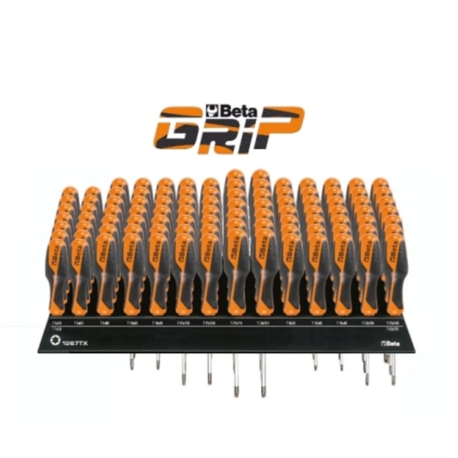Expositor de Parede para Chave Fenda e Phillips com 62 Peças Grip 1263/E62 BETA-24ffe3fc-e170-41f2-aa55-e5621799c990