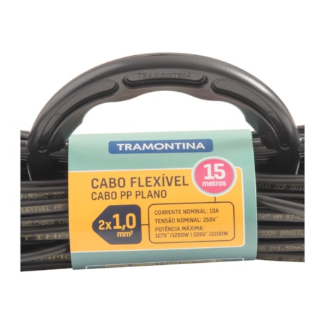 Extensão Elétrica de Cabo Flexível PP Plano 2x1mm x 15M 57501015 TRAMONTINA ELETRIK-3c67db14-48d1-4323-ba2a-ea55d72584f5