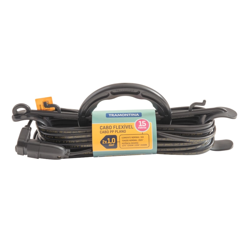Extensão Elétrica de Cabo Flexível PP Plano 2x1mm x 15M 57501015 ...