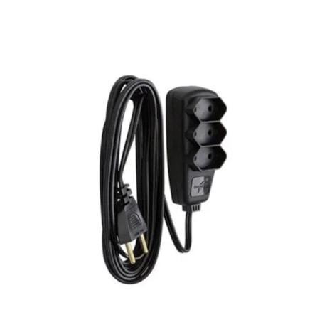 Extensão Elétrica Múltipla PL 2 x 0,75 x 10mt 3TOM 2P 10A Preto DN1657 DANEVA