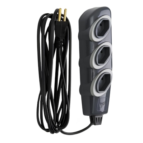 Extensão Elétrica Múltipla PP 2 x 0,75 x 10 Metros 3 Tomadas 2P 10A Grafite NOSHOCK 45 DANEVA-4adbb547-1514-4d65-a286-3efff5471f6d
