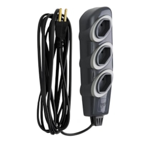 Extensão Elétrica Múltipla PP 2 x 0,75 x 10 Metros 3 Tomadas 2P 10A Grafite NOSHOCK 45 DANEVA