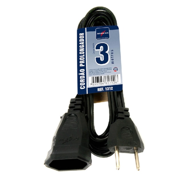 Extensão Elétrica Prolongador PL 2x0,75mm² 3m 10A 1312 DANEVA-3b0dc4f5-d9f2-4878-823f-29cf2e120ad2