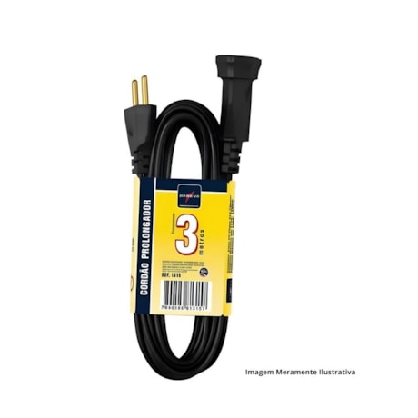 Extensão Elétrica Prolongador PP 2x0,75mmx3m 10A DN1315 DANEVA
