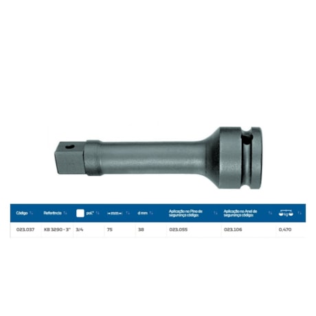 Extensão Impacto Encaixe 3/4