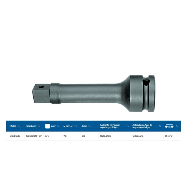 Extensão Impacto Encaixe 3/4