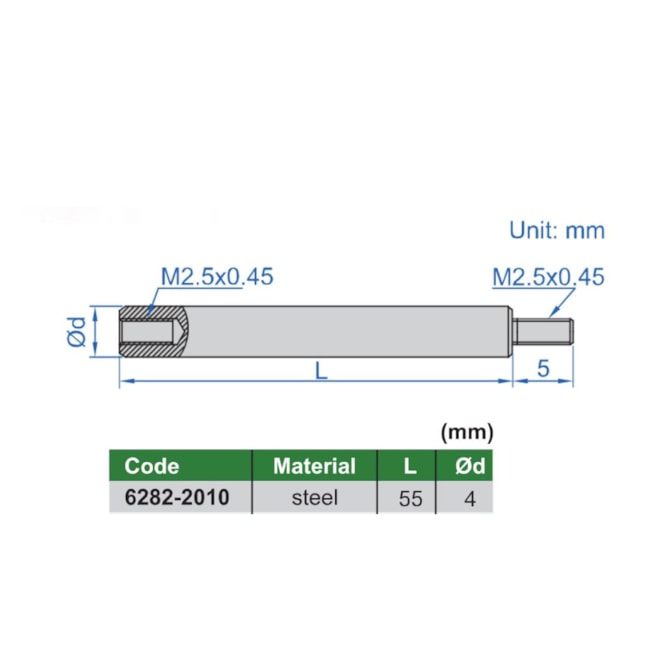 Extensão para Relógio Comparador 55mm 6282-2010 INSIZE-ed8976cf-d761-420c-8498-6acbdb8a29a3