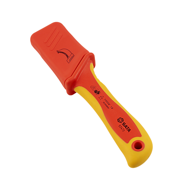 Faca Desencapadora de Cabos Curva Isolada 140mm 1000V VDE ST93470SC SATA-81a314c2-62cf-4ba1-877d-f1985e4cd980