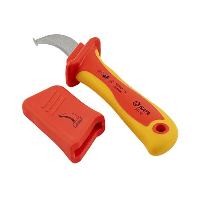 Faca Desencapadora de Cabos Curva Isolada 140mm 1000V VDE ST93470SC SATA-d933600a-d32b-4255-af8b-a6fa0a149508