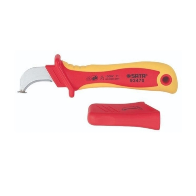 Faca Desencapadora de Cabos Curva Isolada 140mm 1000V VDE ST93470SC SATA-99a219e0-323f-4cd9-abe1-8178bd81ca6e