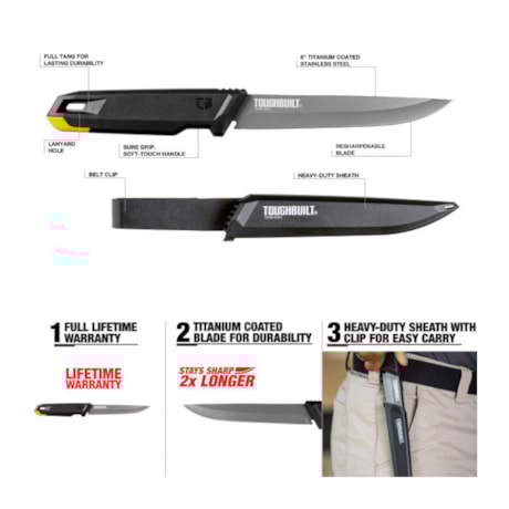 Faca Profissional 6'' com Bainha TB-H4S-40-IK-2 TOUGHBUILT-3b62d49d-b5de-4e19-be73-8aa32eecf375
