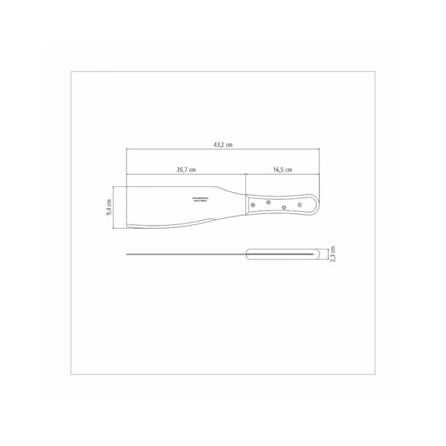 Facão para Cana Aço Carbono Cabo de Madeira 10