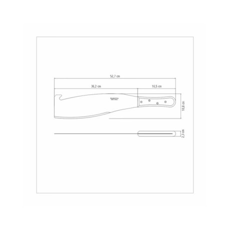 Facão para Cana Aço Carbono Cabo de Madeira 14