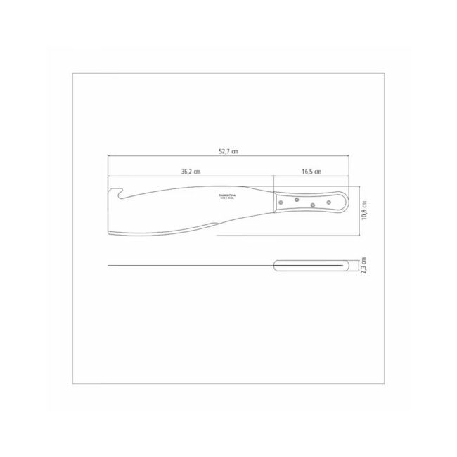 Facão para Cana Aço Carbono Cabo de Madeira 14