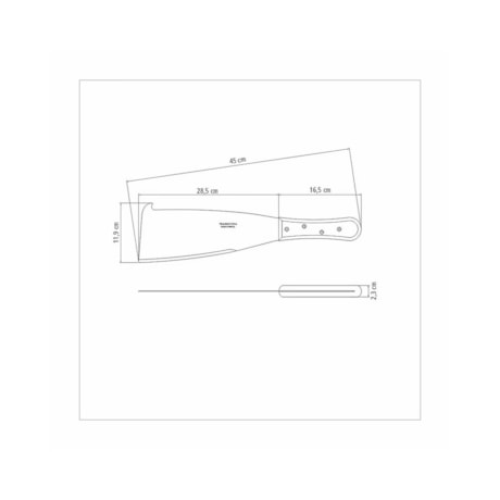 Facão para Cana Aço Carbono e Cabo de Madeira 10