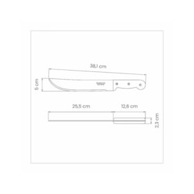 Facão para Mato Aço Carbono Cabo de Polipropileno Preto 10