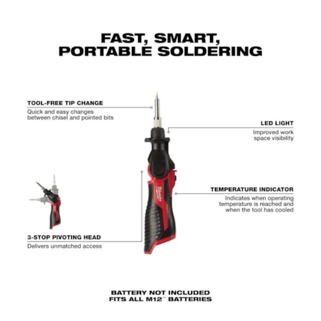 Ferro de Solda a Bateria 90W 12V sem Bateria e sem Carregador 2488-20 MILWAUKEE-3b21826e-e732-4b83-ac35-0827c06d8f4c