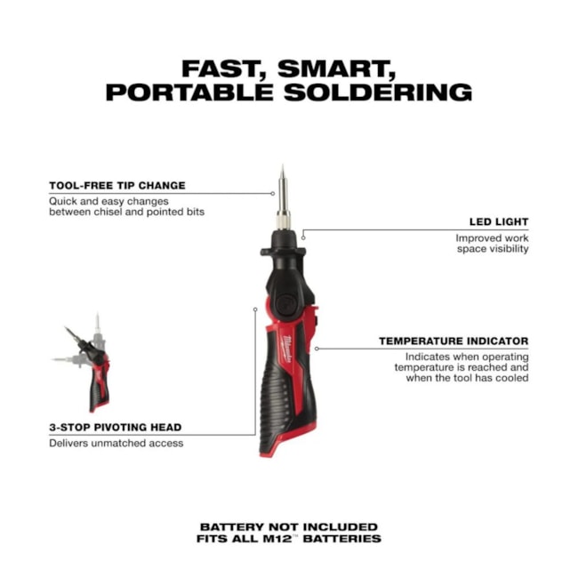 Ferro de Solda a Bateria 90W 12V sem Bateria e sem Carregador 2488-20 MILWAUKEE-15e36f41-d146-431c-a961-4db28a20cbfb