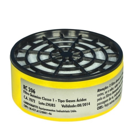 Filtro da Máscara Respiratória CG 306 RC 206 CARBOGRAFITE -99b313d0-a869-4705-af6b-9c53b8b8975d