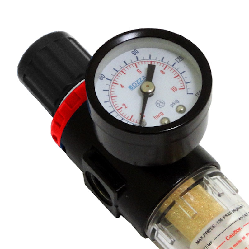 Regulador De Fluxo De Ar Filtro Regulador de Ar com Manômetro 1/4" FL2000 BOZZA | Anhanguera