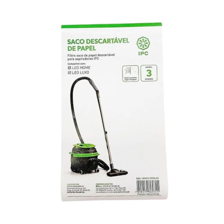 Filtro Saco de Papel Descartável com 3 Peças Leo Home Leo Luxo SBNFILTRODLEO IPC SOTECO-8ce9dffa-31ef-4707-bbec-32e624449444