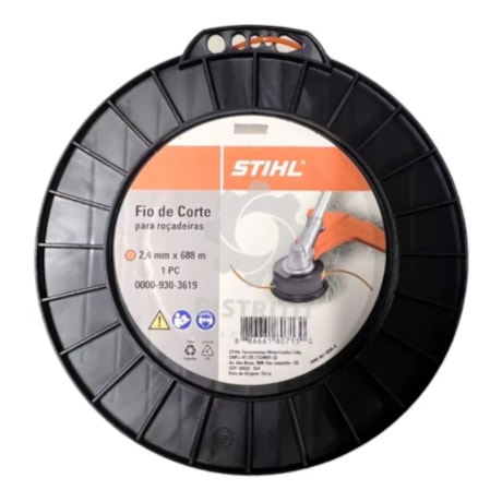 Fio de Nylon 2.4mm x 688 Metros para Roçadeira Redondo Laranja 0000-930-3619 STIHL-5ad618ae-0725-470b-bff8-ea1ab584db54