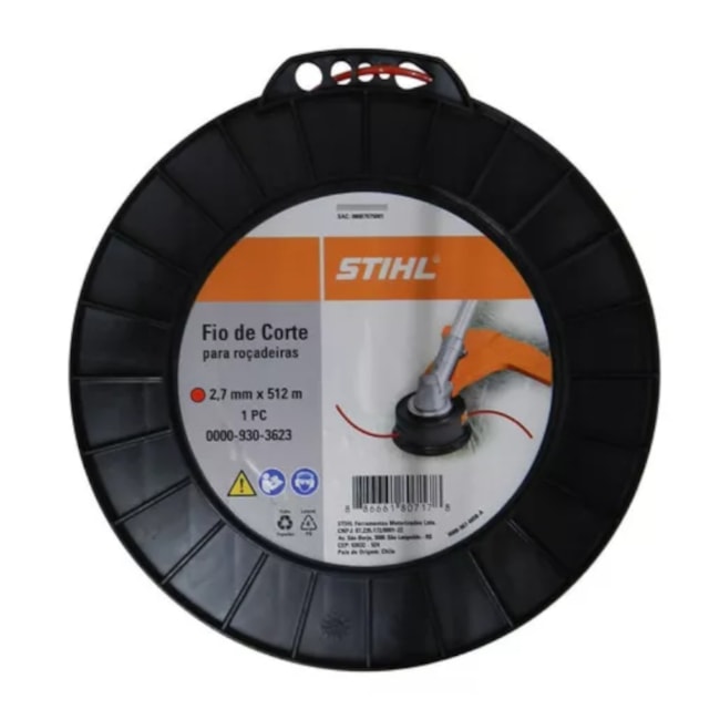 Fio de Nylon 2.7mm x 512 Metros para Roçadeira Redondo Vermelho 0000-930-3623 STIHL-a5b531cb-25ff-49ca-9f8c-29b972d462be