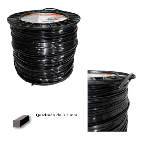 Fio de Nylon Quadrado Preto 3.3mm x 228 Metros para Roçadeira 0000-930-3801 STIHL-3bfde4ea-ed37-4bfb-adfb-76bbd5616913