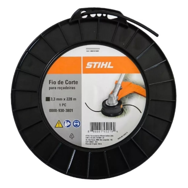 Fio de Nylon Quadrado Preto 3.3mm x 228 Metros para Roçadeira 0000-930-3801 STIHL-c46c70f2-b840-4eb9-8c91-560c6d8423e8