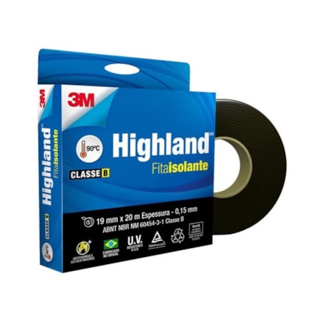 Fita Adesiva Isolante 19mm x 20m HIGHLAND 3M-767f2ecd-4089-4fd7-9891-5d800f6ecf2c