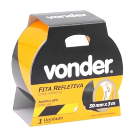 Fita Adesiva Refletiva 50mmx3m Amarela e Preta 1052250121 VONDER