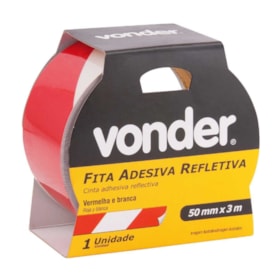 Fita Adesiva Refletiva 50mmx3m Vermelha e Branca 1052500372 VONDER