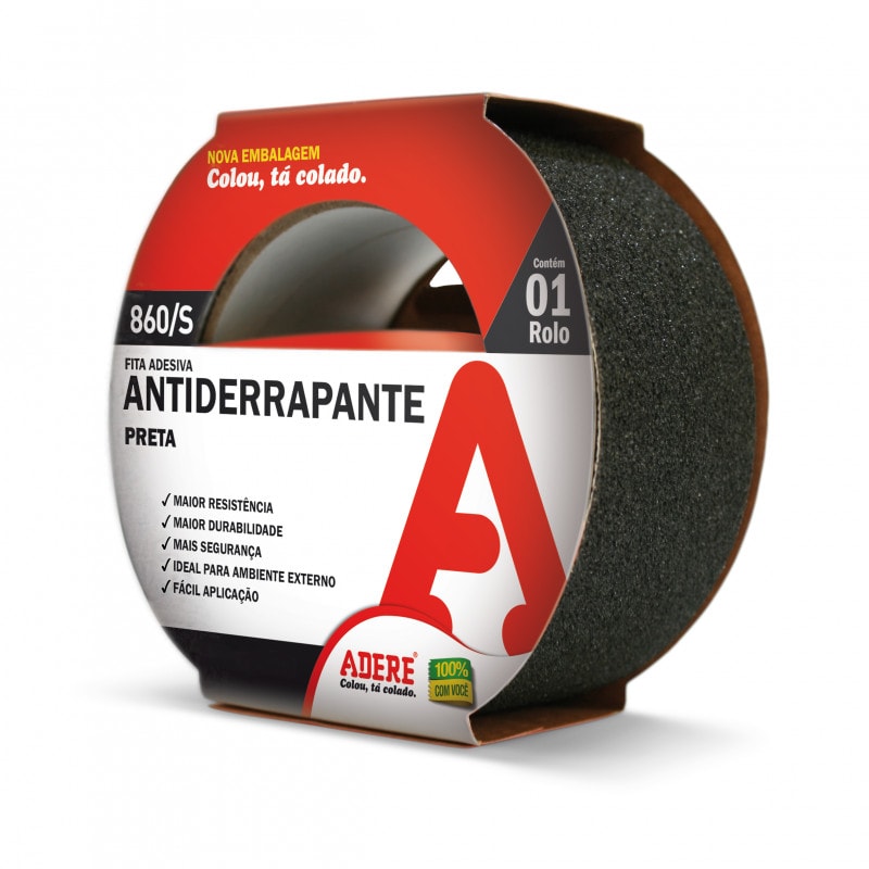 Fita Antiderrapante 50mm x 5m Zebra Amarela/Preta 866 ADERE
