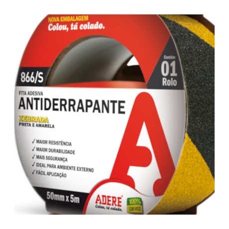 Fita Antiderrapante 50mm x 5m Zebra Amarela/Preta 866 ADERE-dd2b620c-d305-4a75-bc83-c5ffa77ac6f4