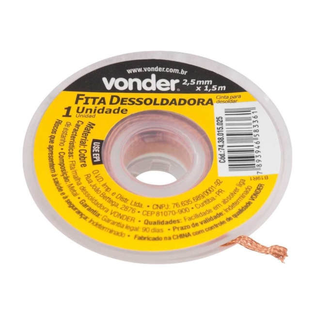 Fita de Malha Dessoldadora 2.5mm x 1.5m 7438015025 VONDER-78b55053-d098-4d83-9923-614b358053d8