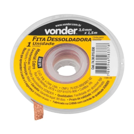 Fita de Malha Dessoldadora 3.0mm x 1.5m 7438015030 VONDER-45e19404-f921-4486-a028-7fadda5a2291