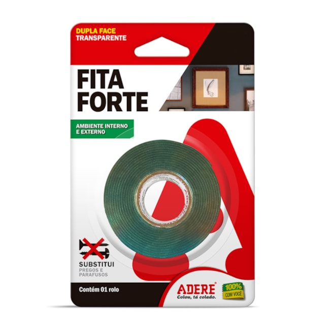 Fita Dupla Face 12mm X 2m Transparente FITA FORTE ADERE-a187df87-b18c-44d2-ab6a-eaeffcdca522