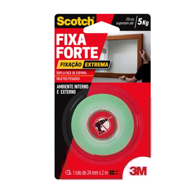 Fita Dupla Face de Fixação Extrema 24mm x 2m HB004492250 Scotch® 3M-f0759dc7-e6af-4bfc-8581-36c8ec48e792