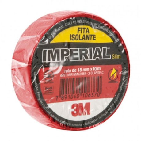Fita Isolante 18mm x 10m Vermelha IMPERIAL COLORS 3M -7928d631-af6e-4439-9440-66cb3249b59e