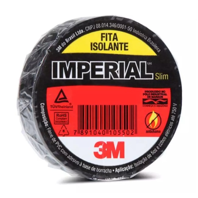 Fita Isolante 18mm x 20m Preta IMPERIAL COLORS 3M -2a968d7d-4d66-4291-b85d-8901aef83325