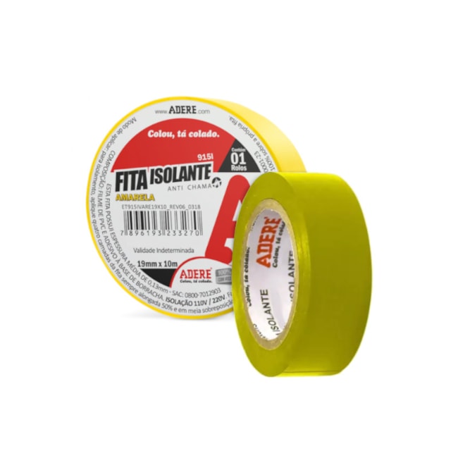 Fita Isolante 19mm X 10m Amarela 915I ADERE -93bf06ae-528d-400c-b40a-d16cb925b001