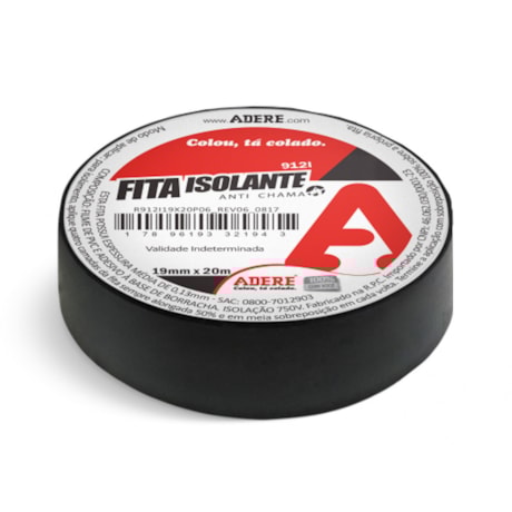 Fita Isolante 19mm X 20m Preta 912I ADERE-09ede401-df63-4c48-94a6-dd57aaecb132
