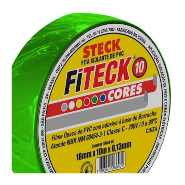 Fita Isolante Fiteck 18mm x 10m SFT1310 STECK-4246808a-b0f1-4487-8e4e-8026661e04d9