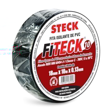 Fita Isolante Fiteck 18mm x 10m SFT1310 STECK-4b567d58-da28-40ec-a793-6af709b64052